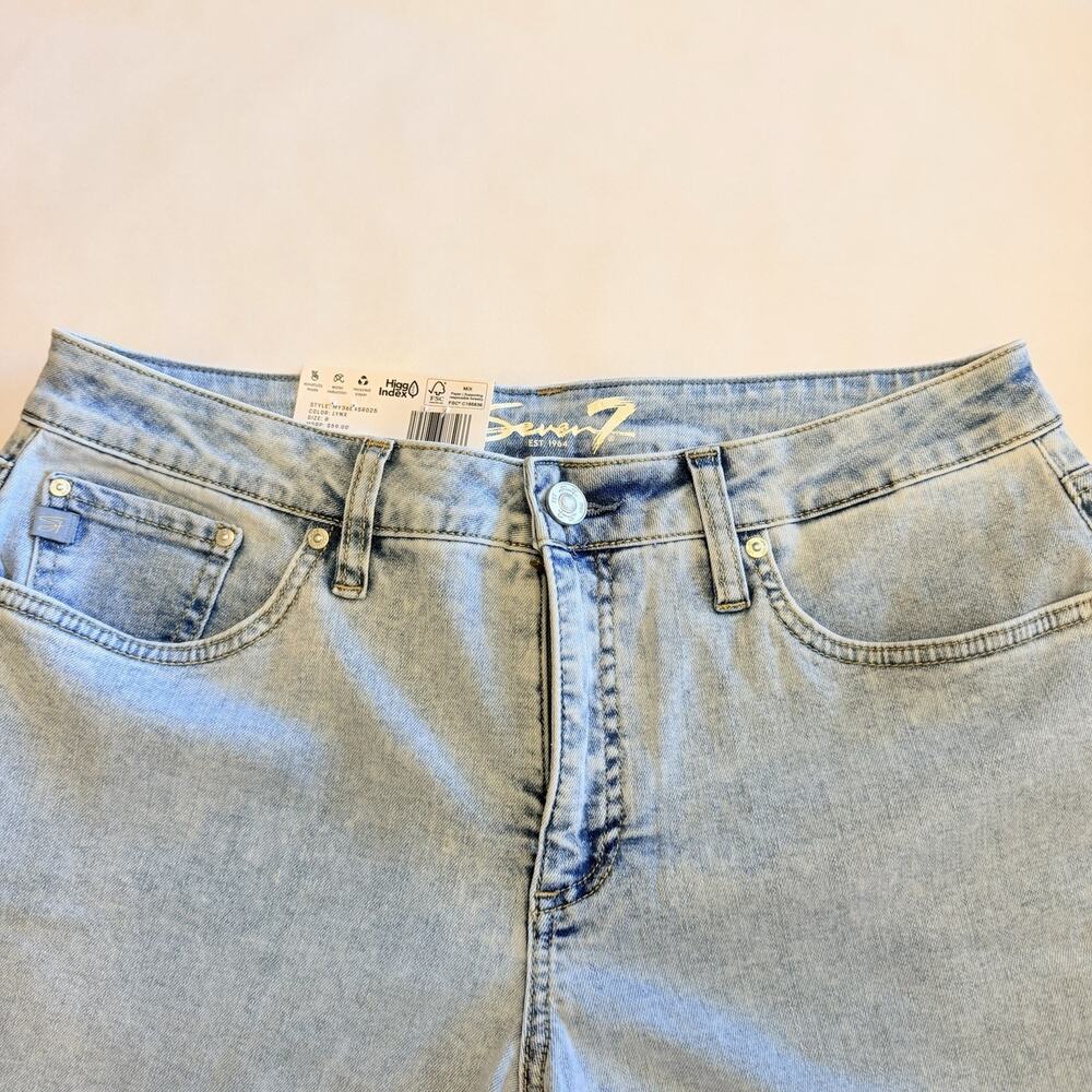 Seven7 Women's Relaxed Bermuda Jean Shorts Sz 8 Cuffed Hem Blue NWT (A0127) - Picture 3 of 8